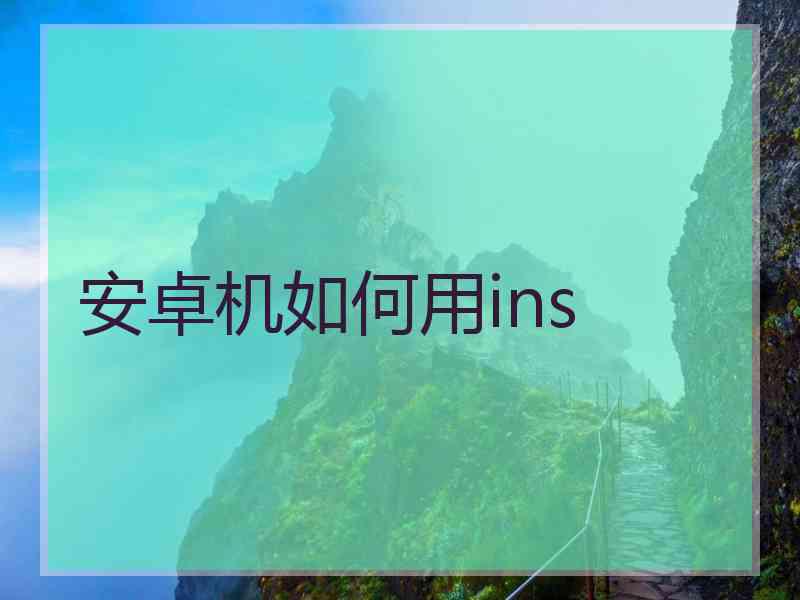 安卓机如何用ins