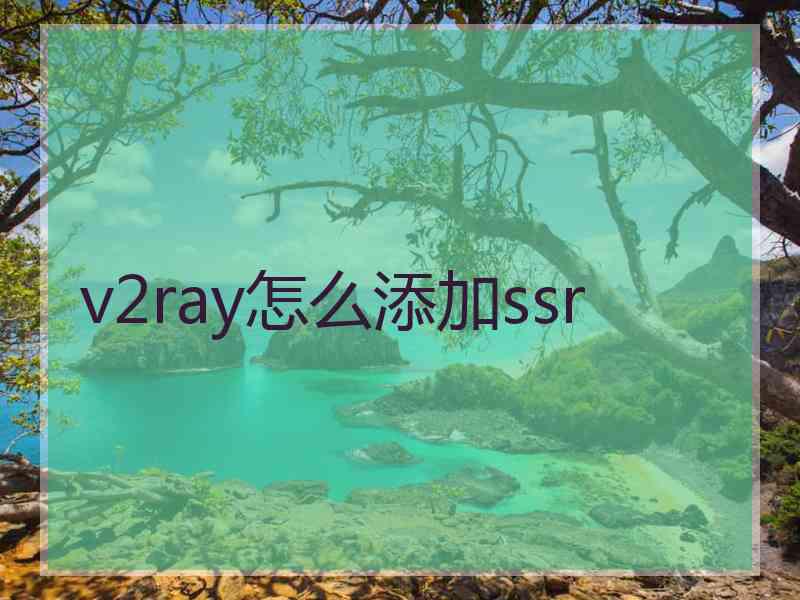 v2ray怎么添加ssr