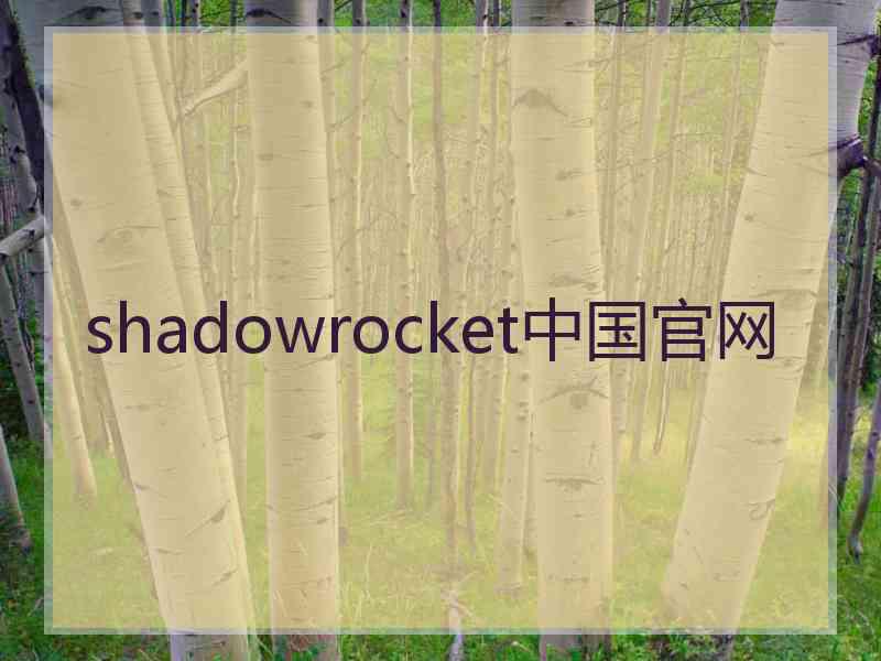 shadowrocket中国官网