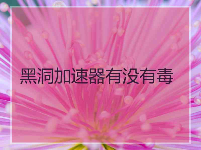 黑洞加速器有没有毒