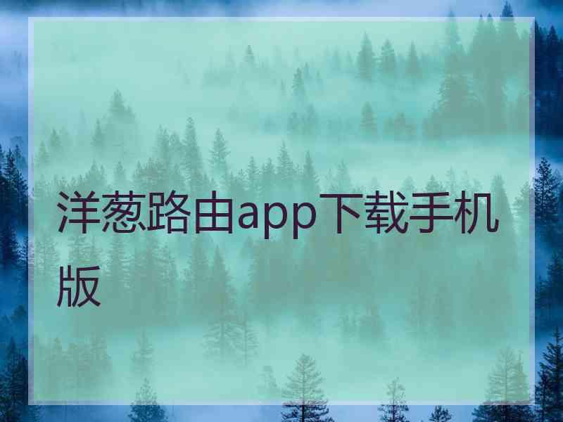 洋葱路由app下载手机版