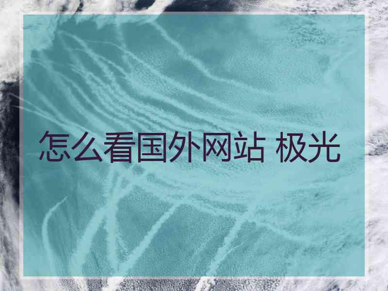 怎么看国外网站 极光