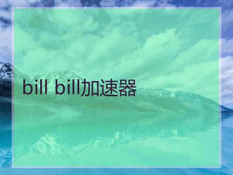 bill bill加速器