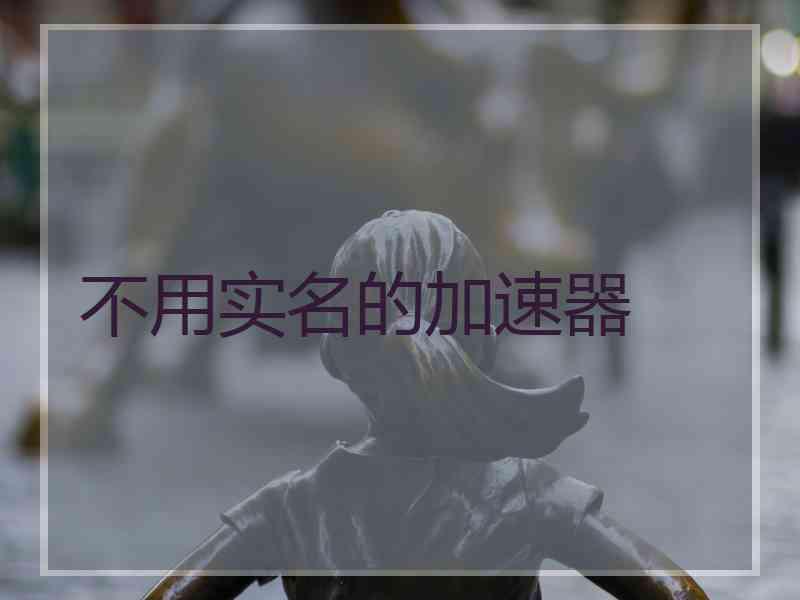 不用实名的加速器