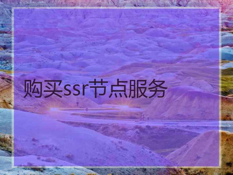 购买ssr节点服务