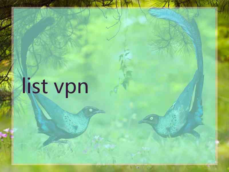 list vpn