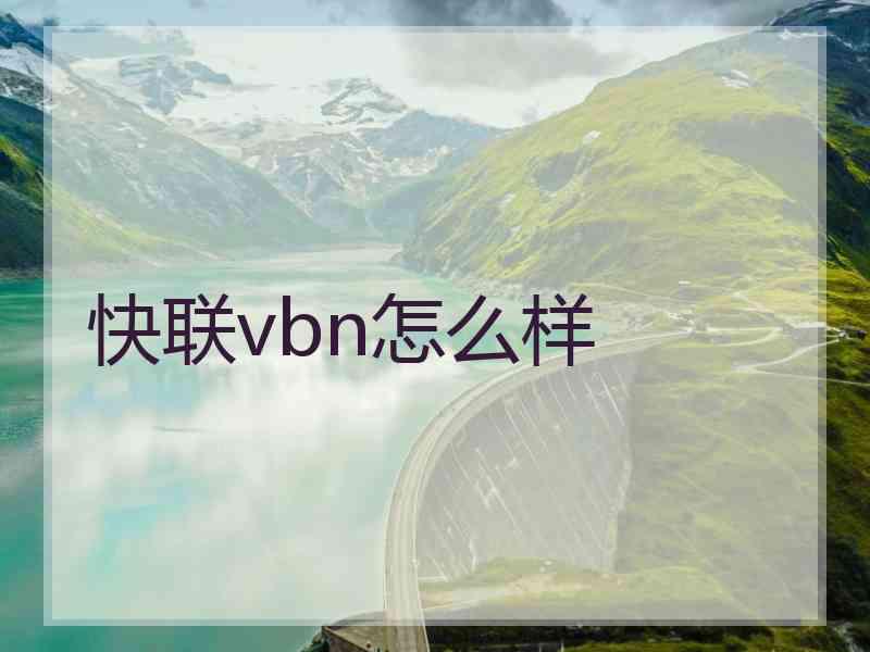 快联vbn怎么样