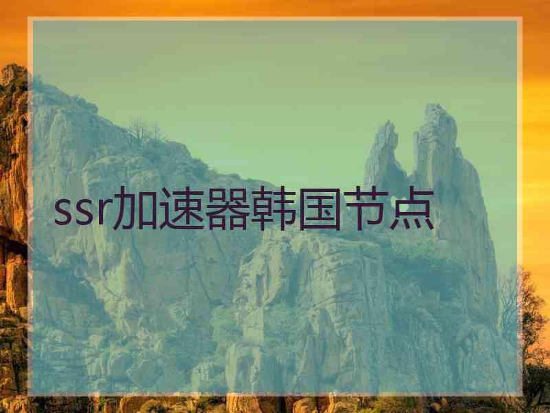ssr加速器韩国节点