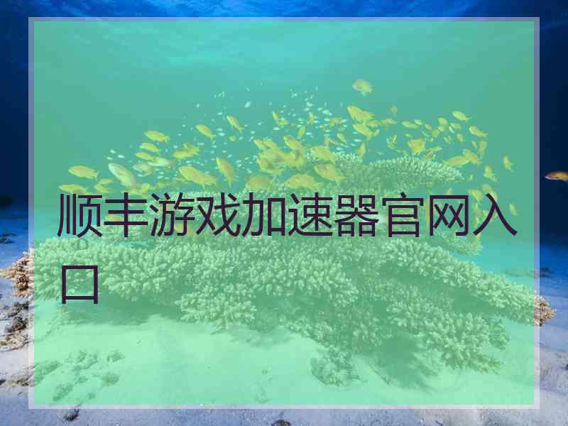 顺丰游戏加速器官网入口