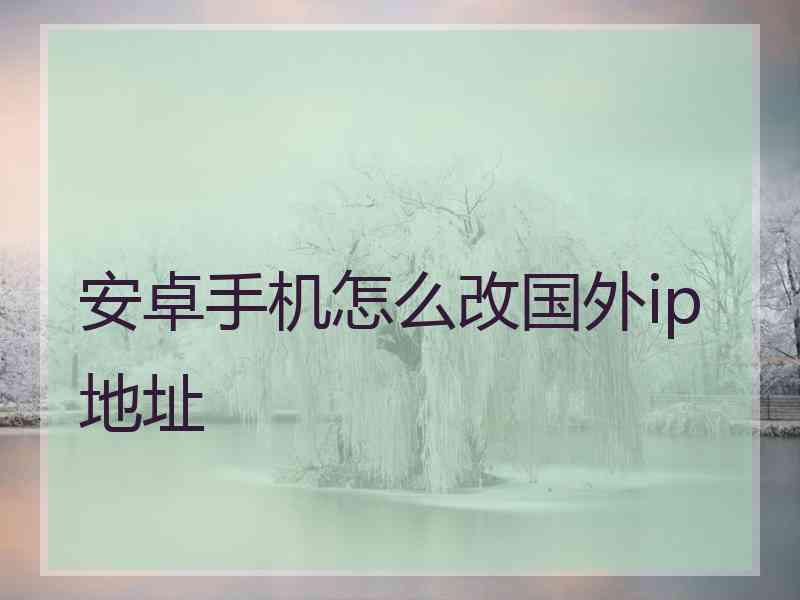安卓手机怎么改国外ip地址