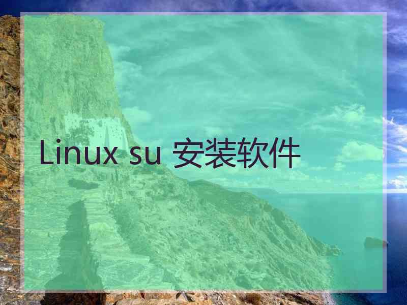 Linux su 安装软件