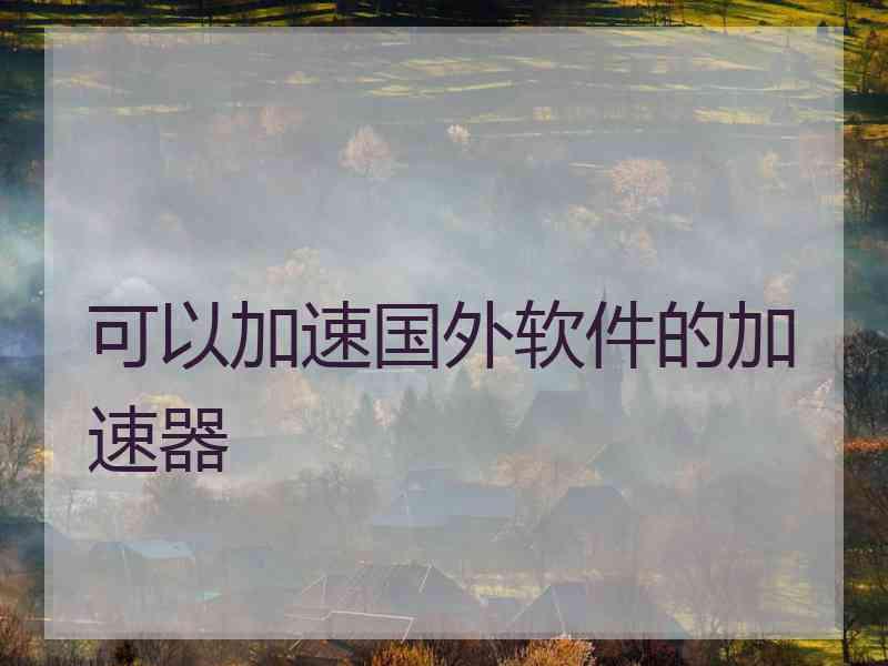 可以加速国外软件的加速器