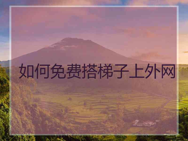 如何免费搭梯子上外网