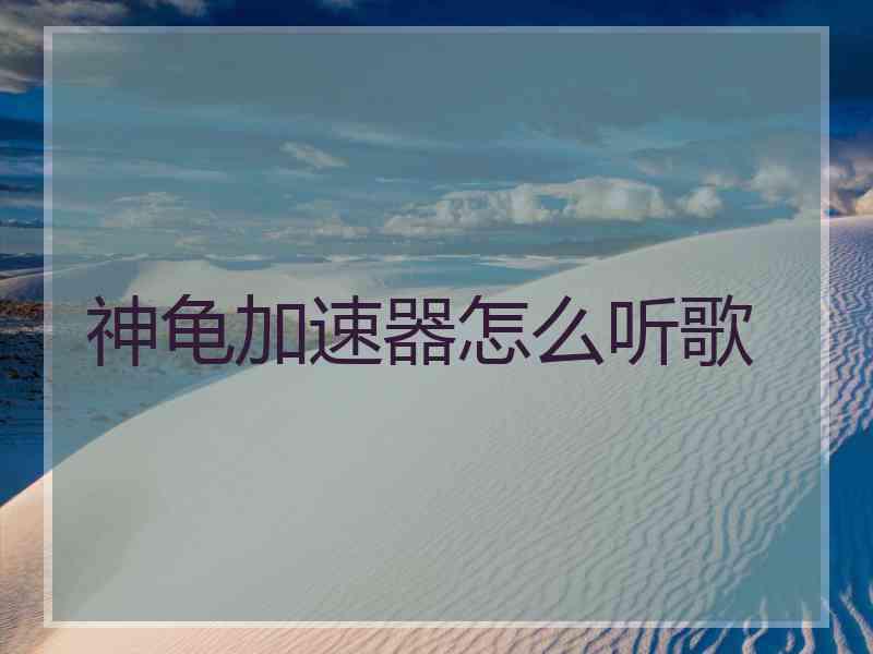 神龟加速器怎么听歌