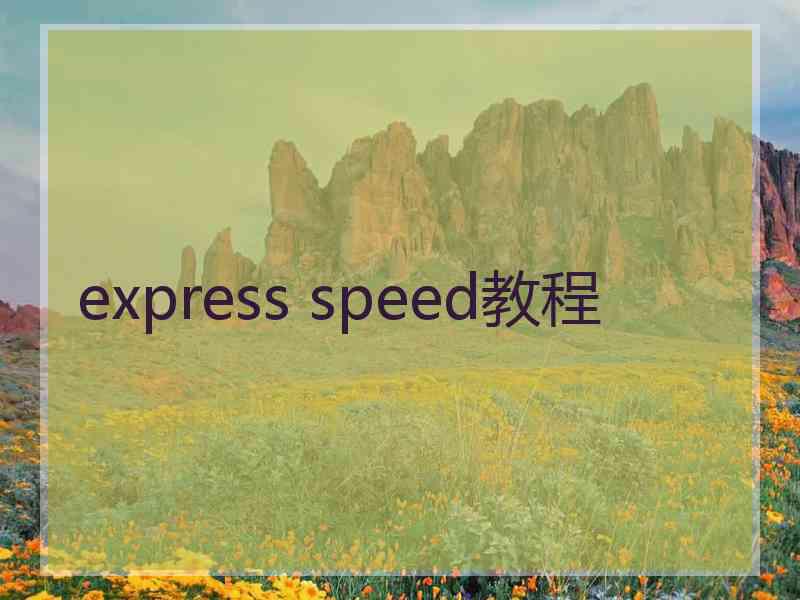 express speed教程