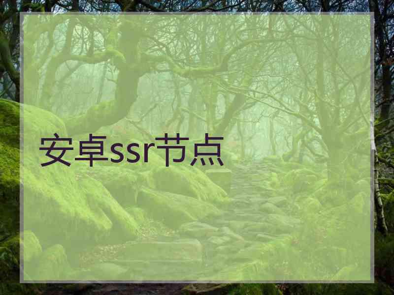 安卓ssr节点