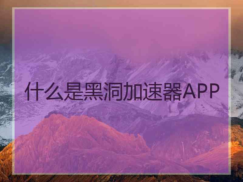 什么是黑洞加速器APP