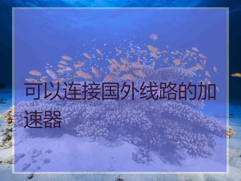 可以连接国外线路的加速器