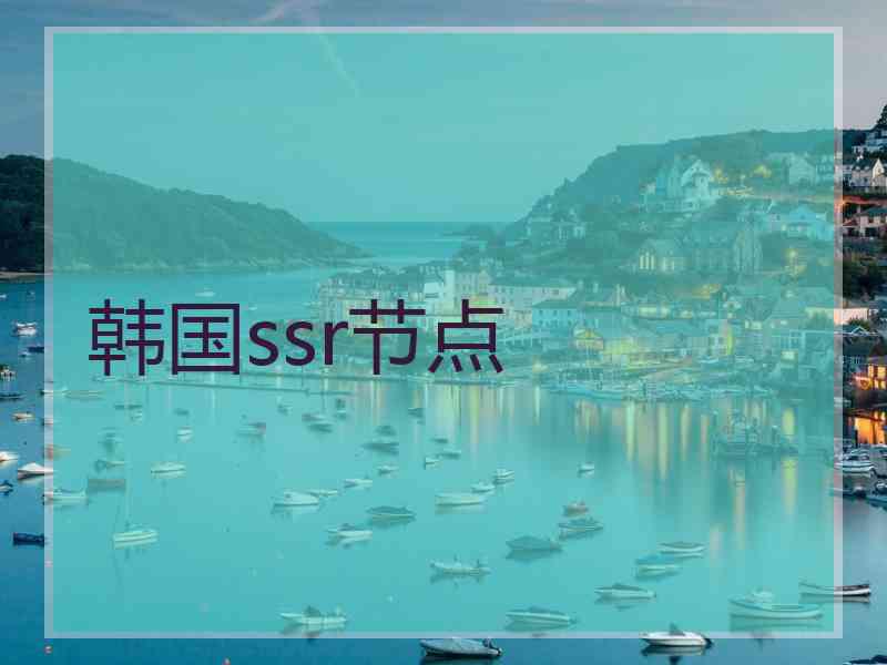 韩国ssr节点