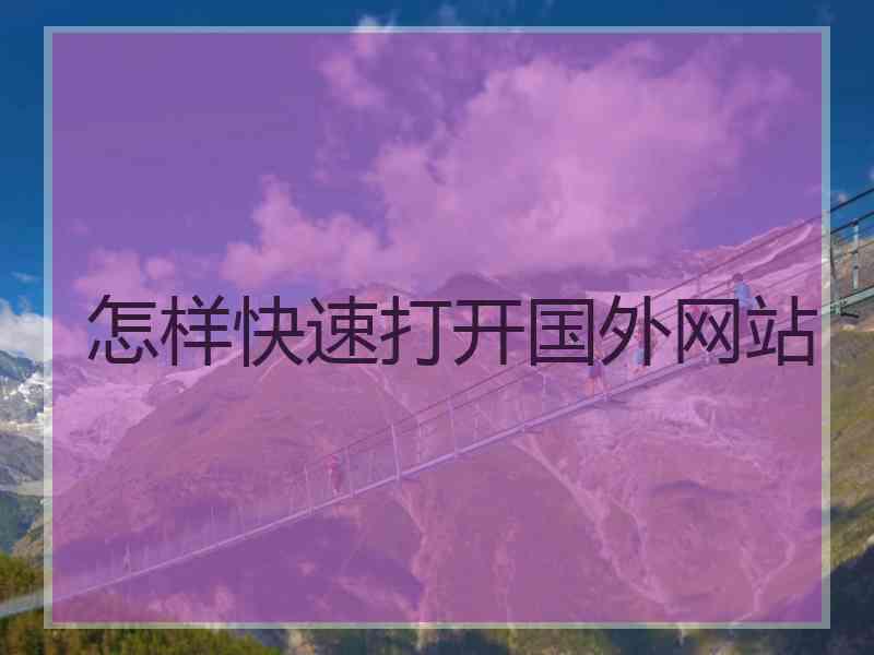 怎样快速打开国外网站