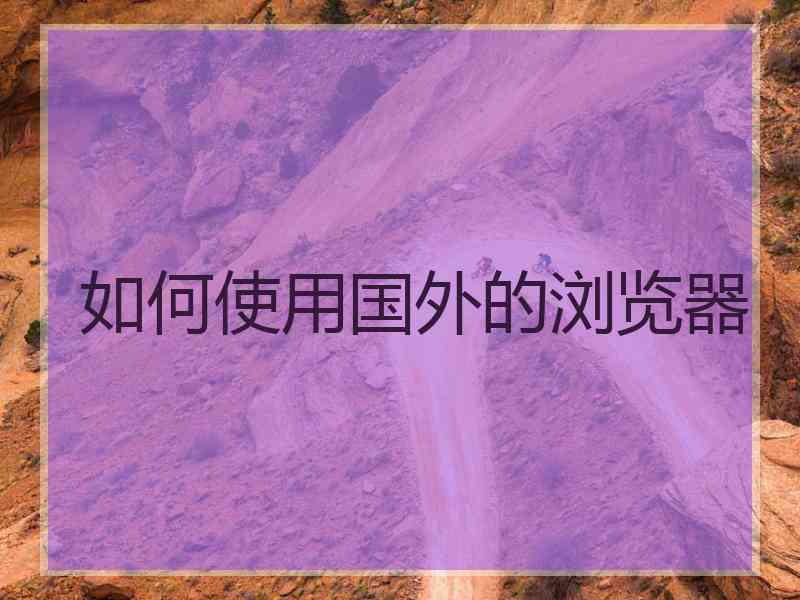 如何使用国外的浏览器