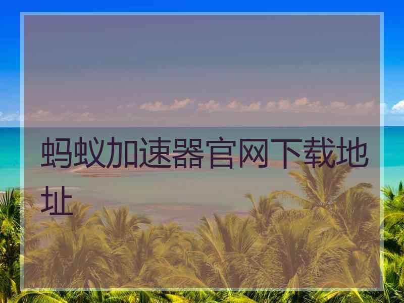 蚂蚁加速器官网下载地址