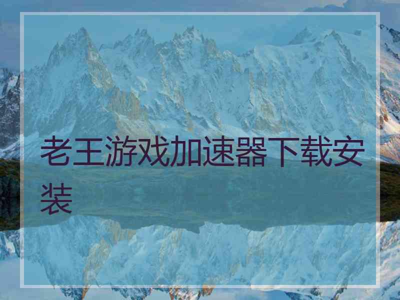 老王游戏加速器下载安装