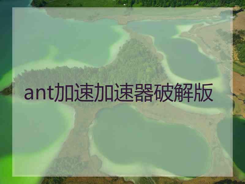 ant加速加速器破解版