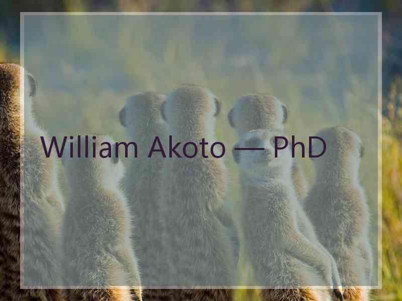 William Akoto — PhD