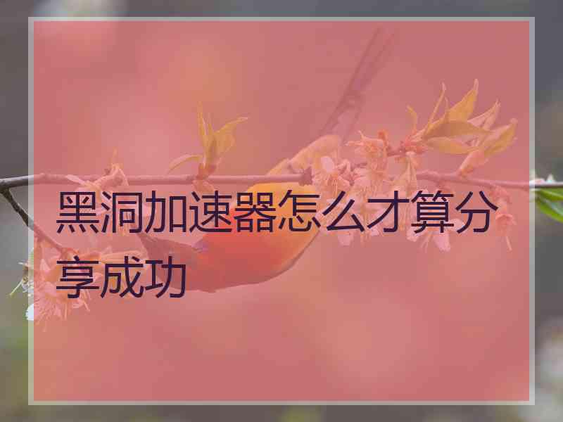 黑洞加速器怎么才算分享成功
