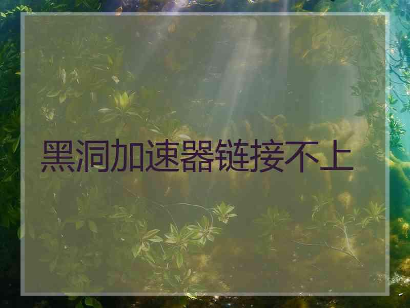 黑洞加速器链接不上