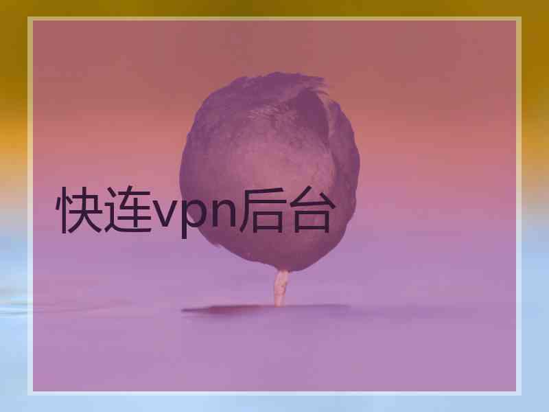 快连vpn后台