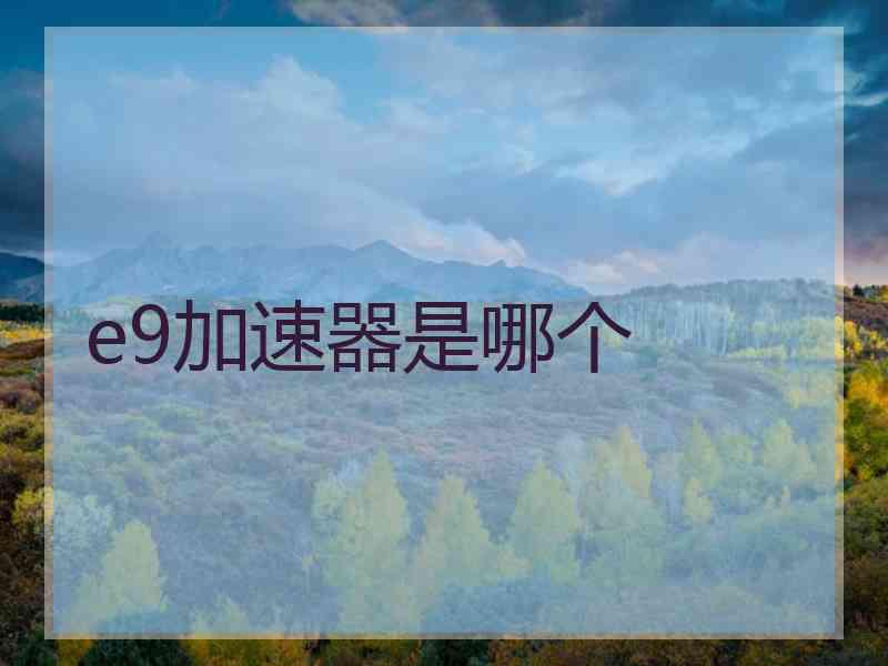 e9加速器是哪个