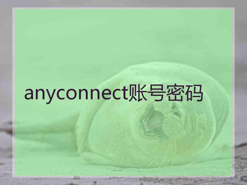 anyconnect账号密码
