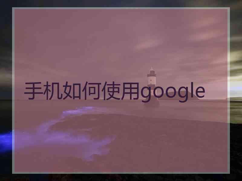 手机如何使用google