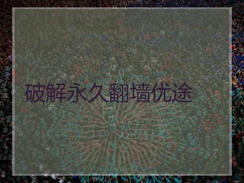 破解永久翻墙优途