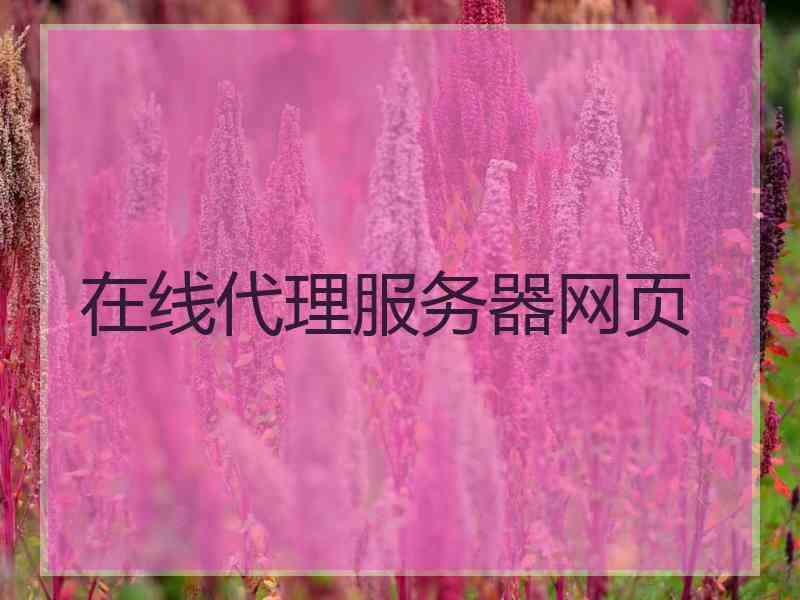 在线代理服务器网页