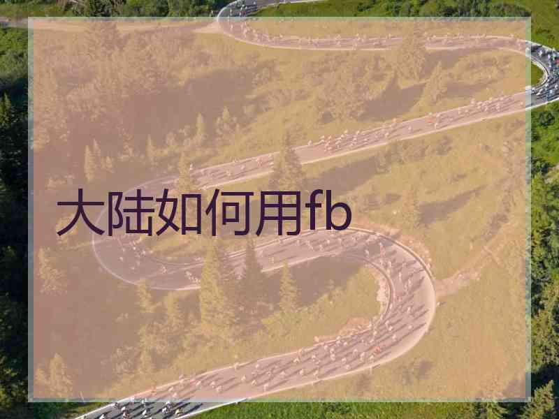 大陆如何用fb