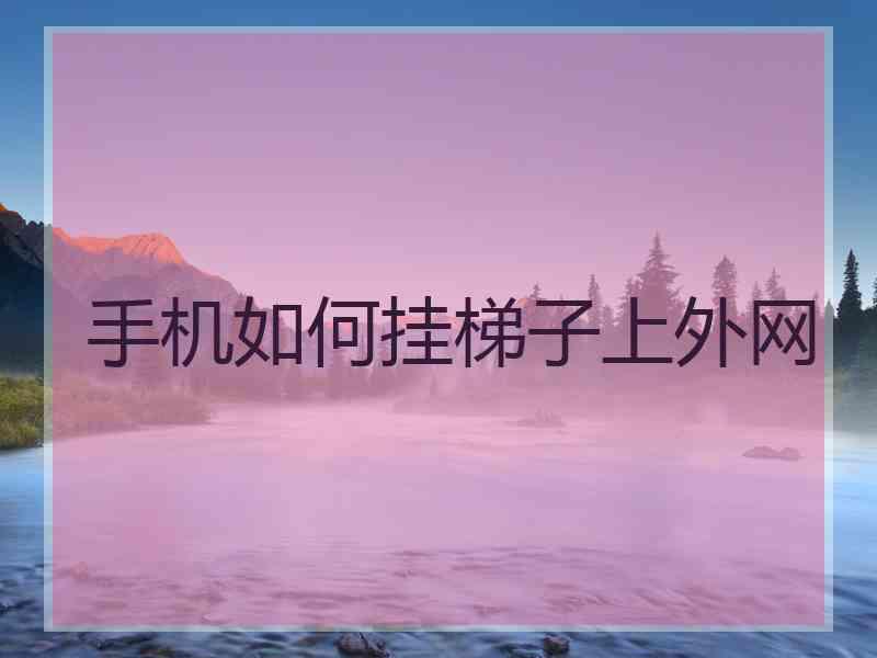 手机如何挂梯子上外网