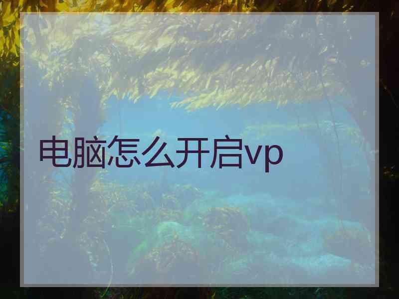 电脑怎么开启vp