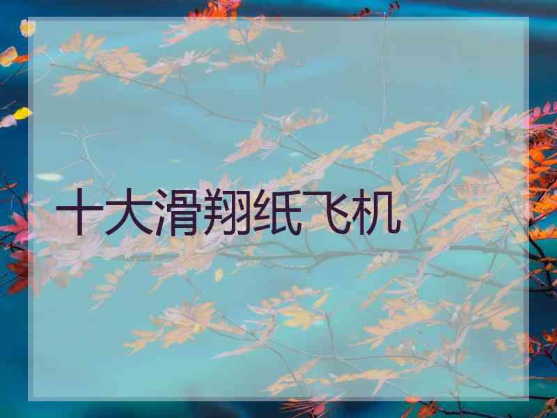 十大滑翔纸飞机