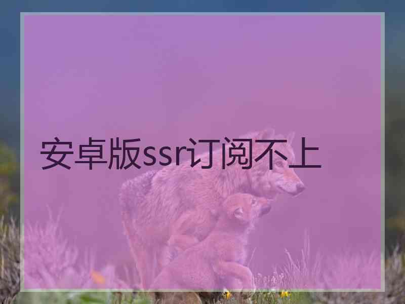 安卓版ssr订阅不上