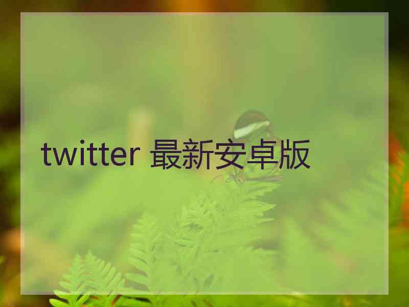 twitter 最新安卓版