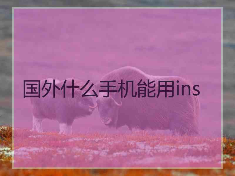 国外什么手机能用ins