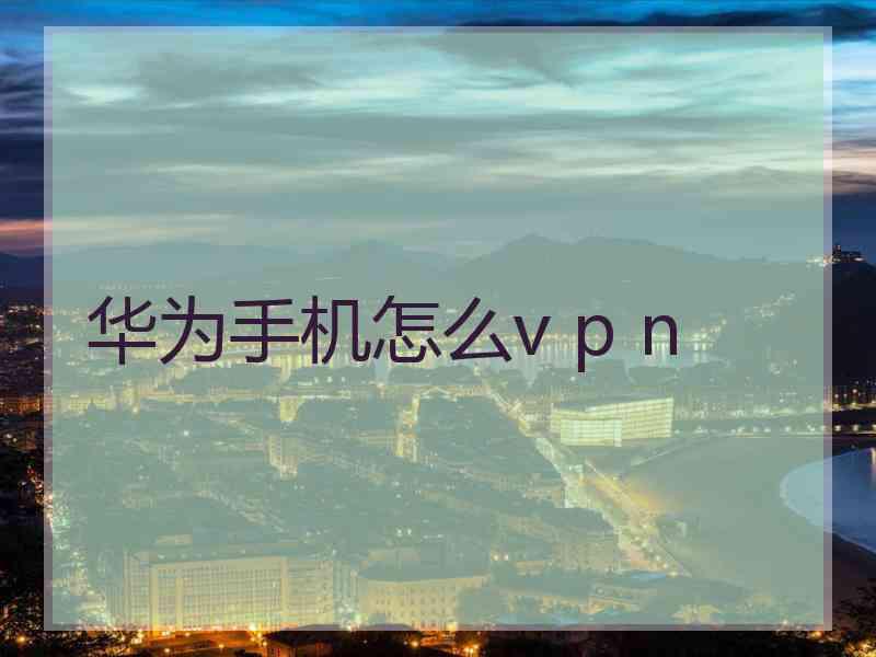华为手机怎么v p n