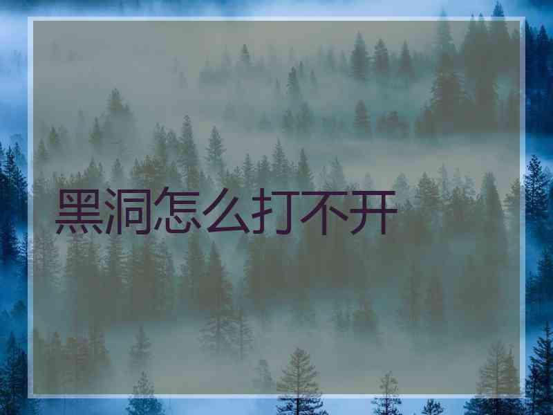 黑洞怎么打不开